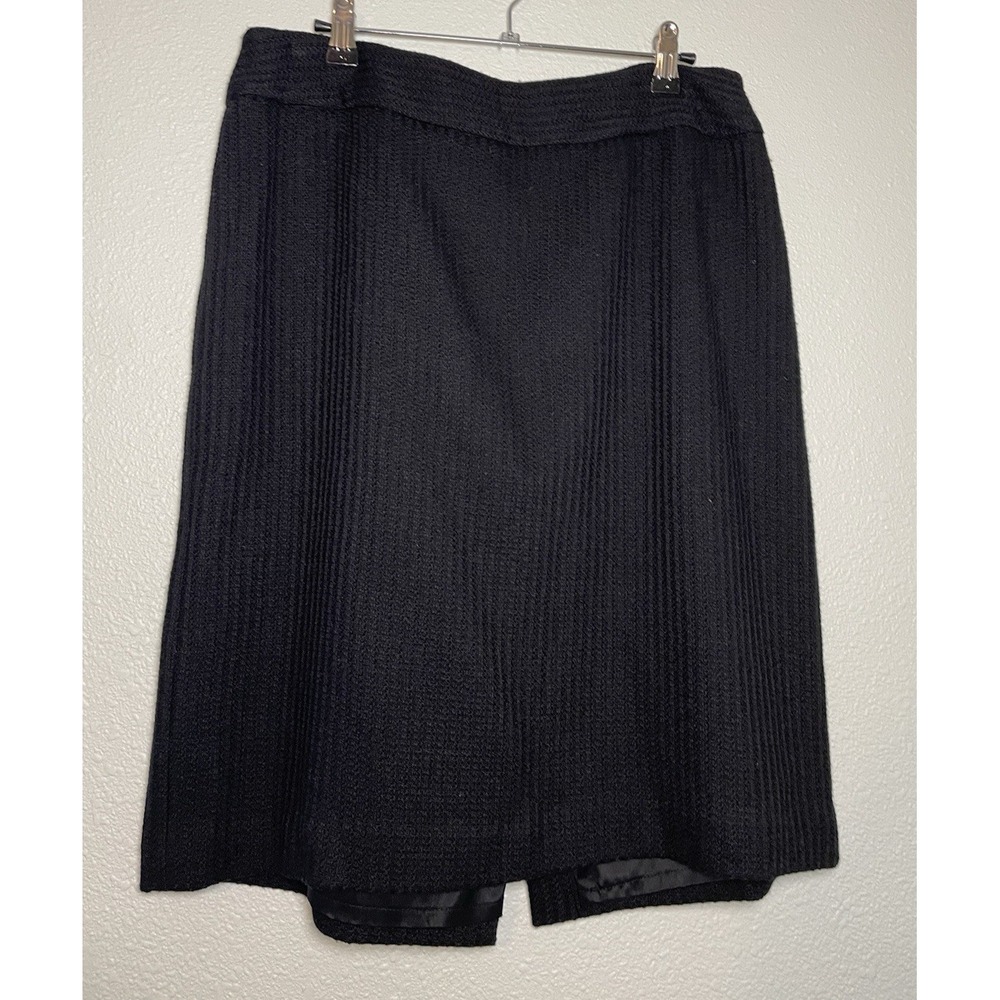 Austin Reed Black  Virgin‎ Wool Cashmere Waffle Knit Pencil Skirt Size 12